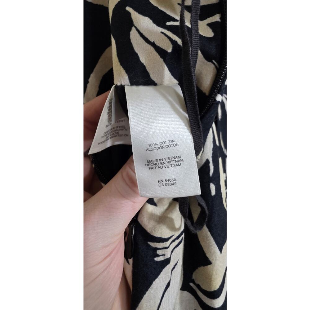 Jones New York Signature Size 6 Tiered Skirt Navy and Beige Floral Motif lined - Picture 5 of 11